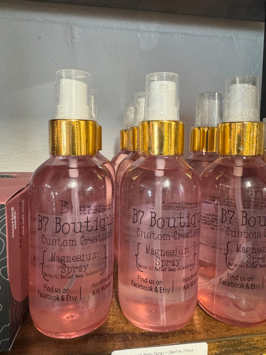 Magnesium Body Spray – Soothe, Relax & Recharge Naturally by B7 Boutique Custom Creations