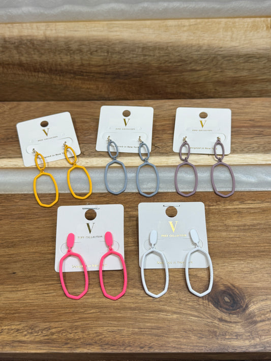 Color Pop Oval Drop Earrings – Lightweight Statement Earrings in Bright & Neutral Tones