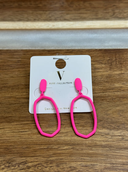 Color Pop Oval Drop Earrings – Lightweight Statement Earrings in Bright & Neutral Tones