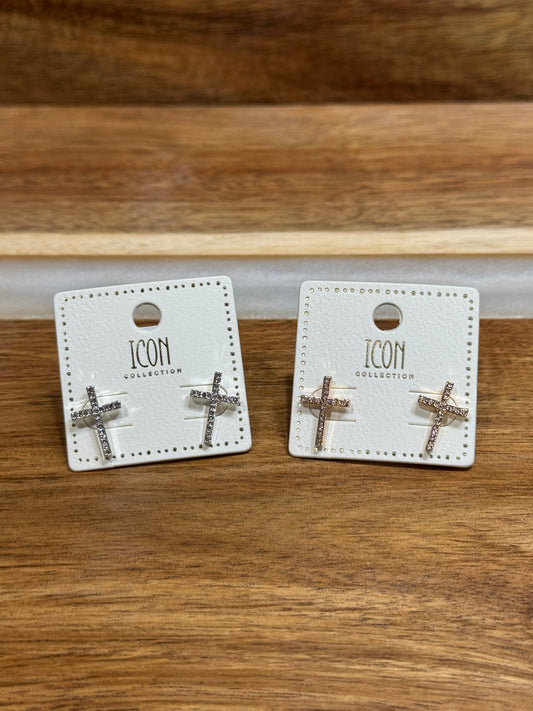 Silver & Gold Cross Earrings – Bold, Blessed, and Beautiful ✨