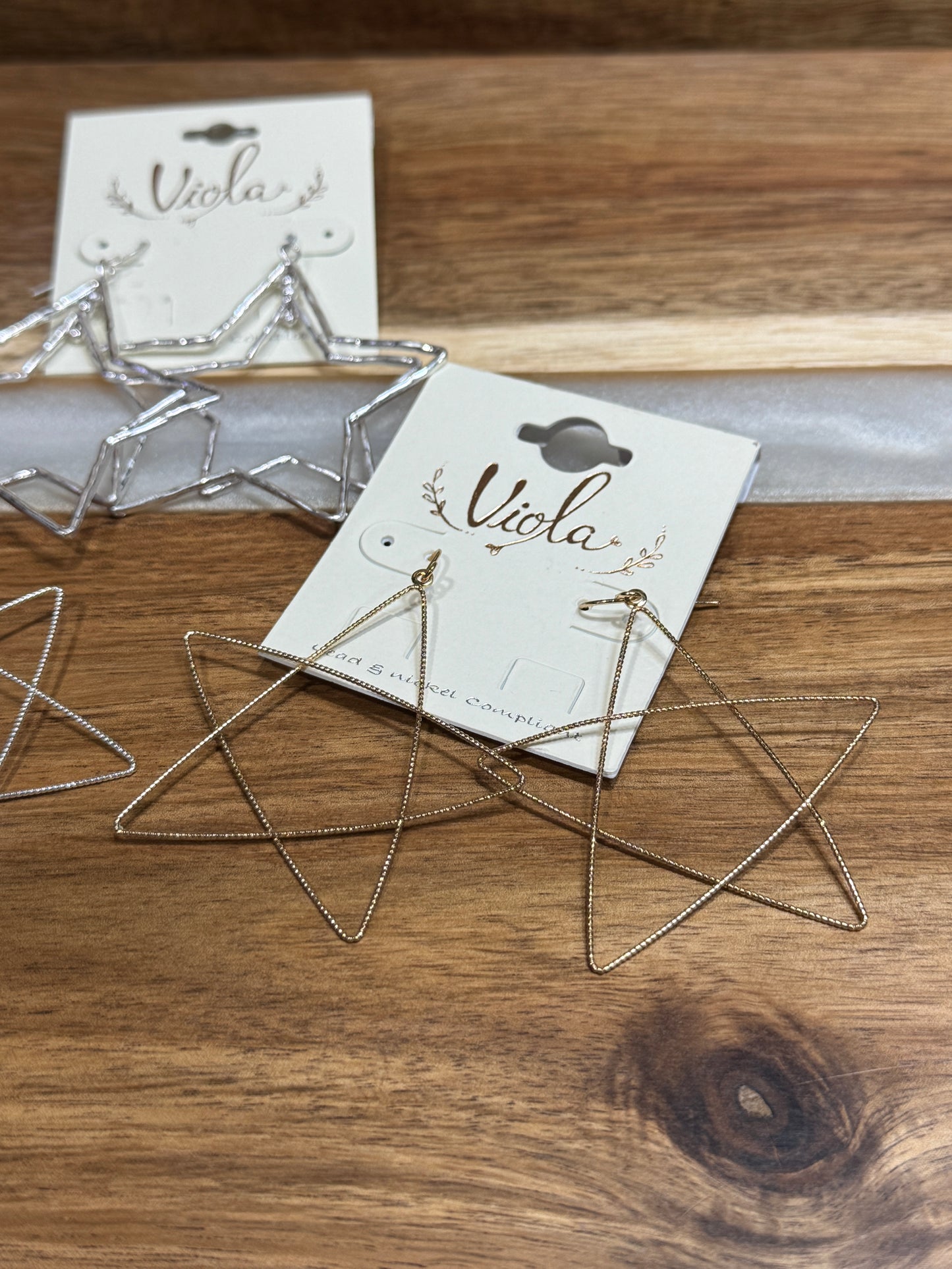 Stellar Hoops –Star-Shaped Hoop Earrings in Silver & Gold | Bold Celestial Statement Jewelry