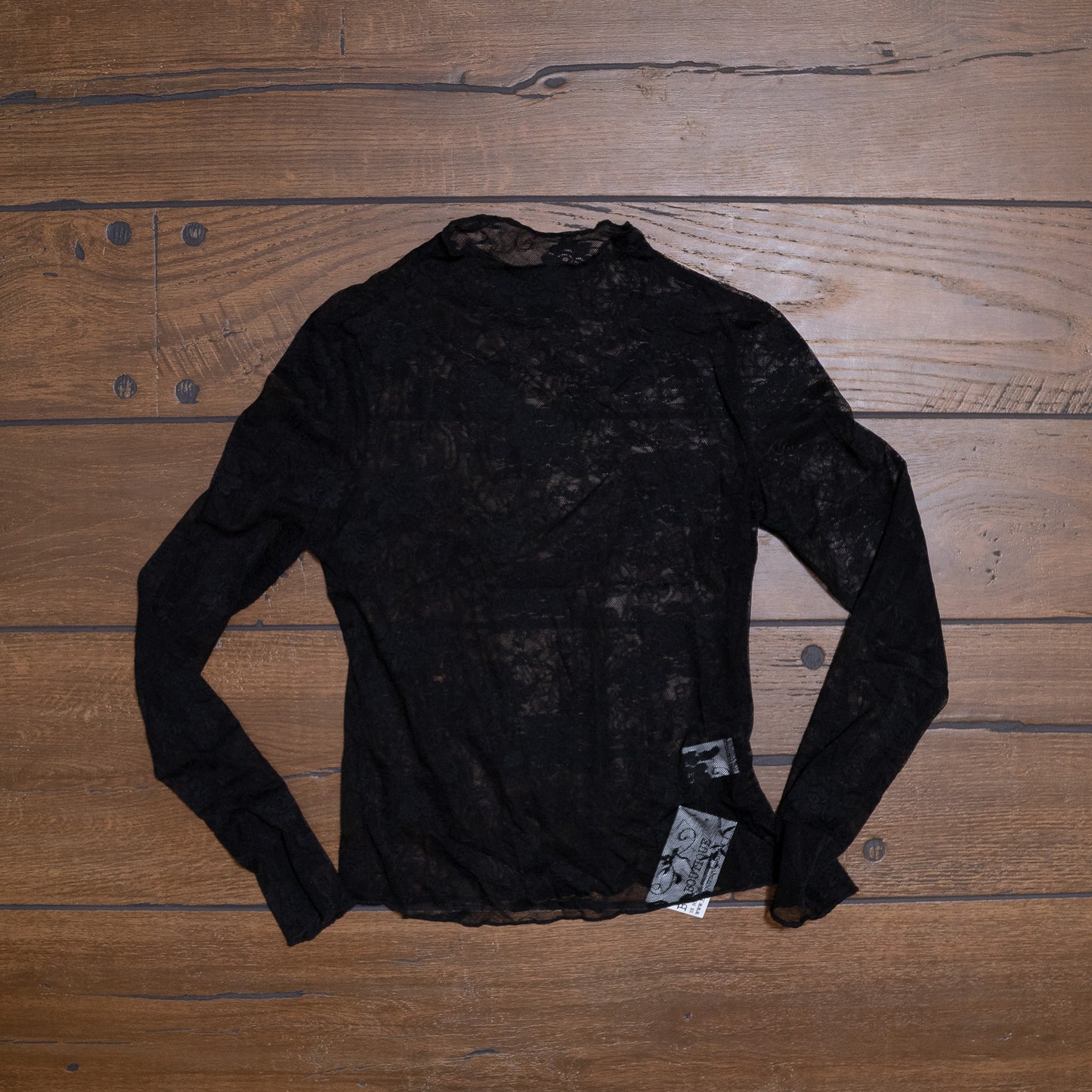 Midnight Rose Lace Mesh Long Sleeve Top