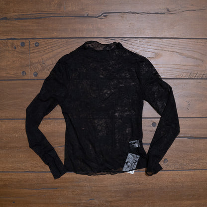 Midnight Rose Lace Mesh Long Sleeve Top