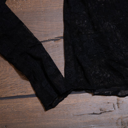 Midnight Rose Lace Mesh Long Sleeve Top