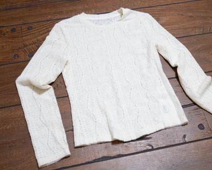 Champagne Lace Semi-Sheer Long Sleeve Top