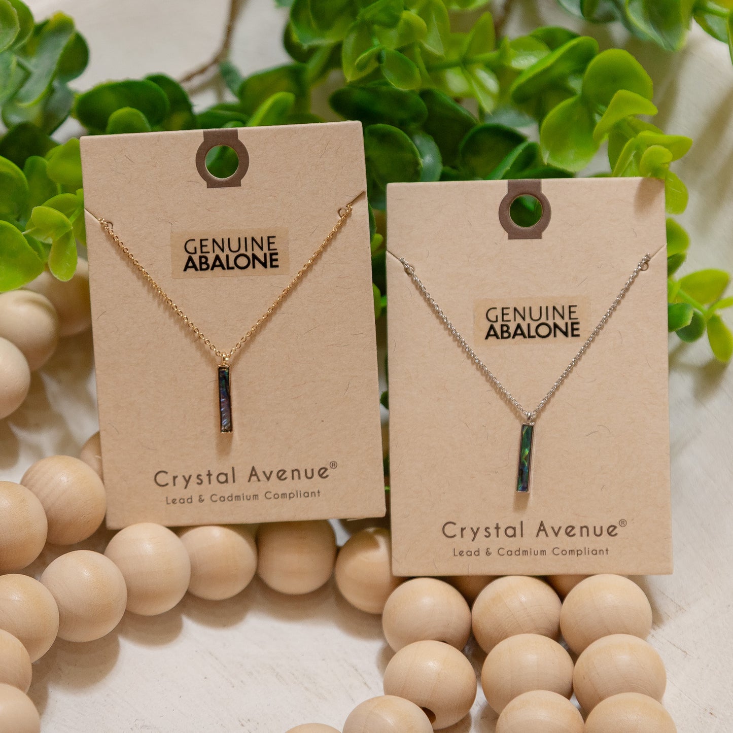 Ocean Whisper Abalone Bar Necklace ✨ – Genuine Abalone Vertical Pendant Necklace (Gold or Silver)