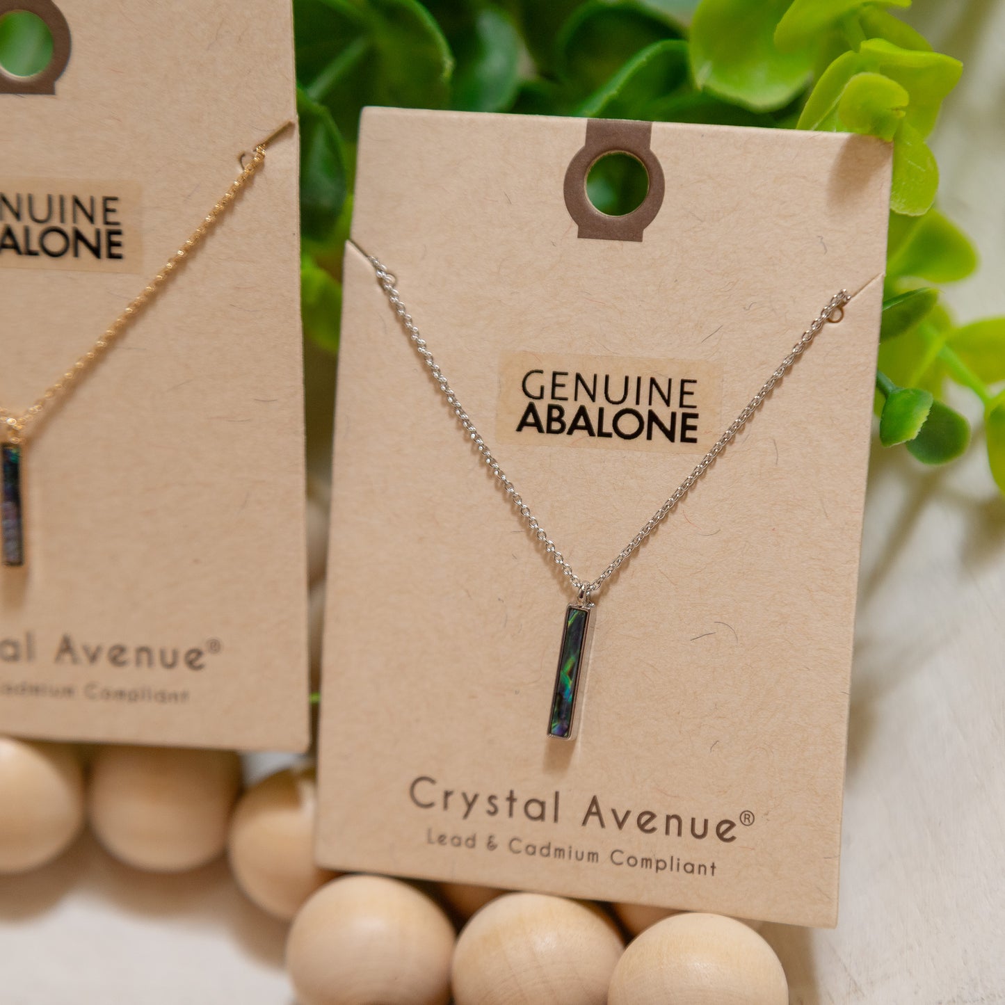 Ocean Whisper Abalone Bar Necklace ✨ – Genuine Abalone Vertical Pendant Necklace (Gold or Silver)