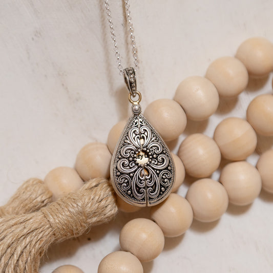 Blessed Heart Locket Necklace Collection ✨ – Hinged Teardrop Message Pendant Necklaces (3 Styles)