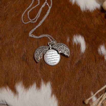 Blessed Heart Locket Necklace Collection ✨ – Hinged Teardrop Message Pendant Necklaces (3 Styles)