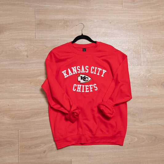 Kansas City Chiefs Fully Embroidered Crewneck Sweatshirt