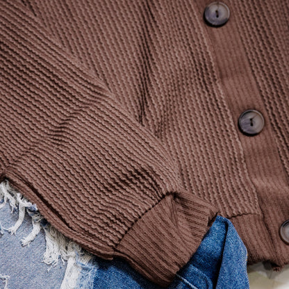 The Cozy Confidence Button Front Top by Stylive