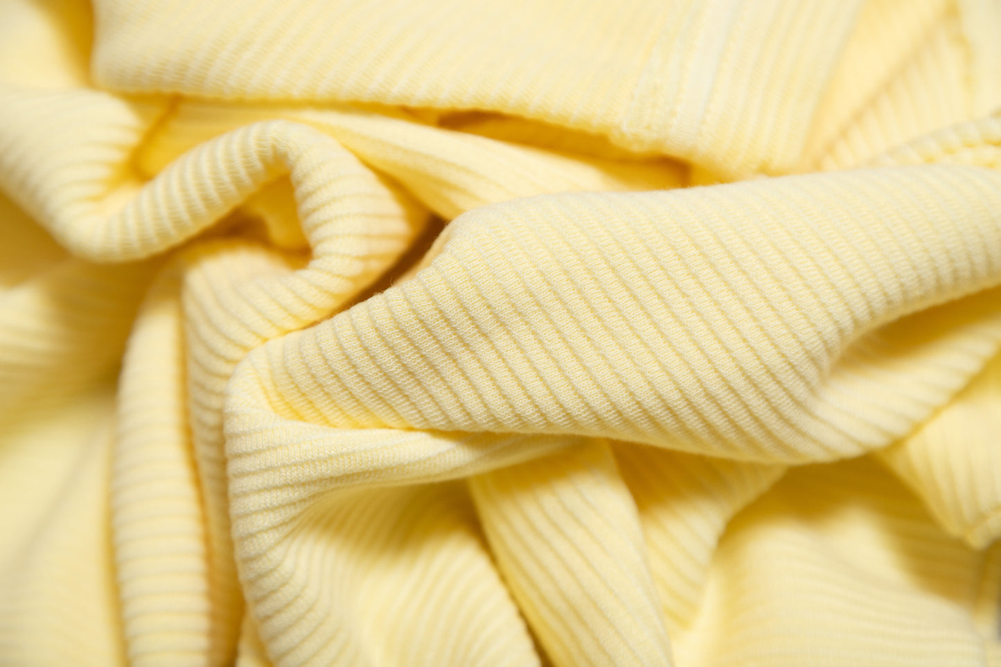 Butter Yellow Exposed Seam Long Sleeve Knit Top – Relaxed Cotton Blend Pullover