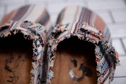 Very G Slip-On Mule with Buckle – Multi-Colored Striped Casual Shoe