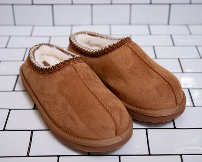Plush Comfort Clogs by Very G — Black, Tan & Cream