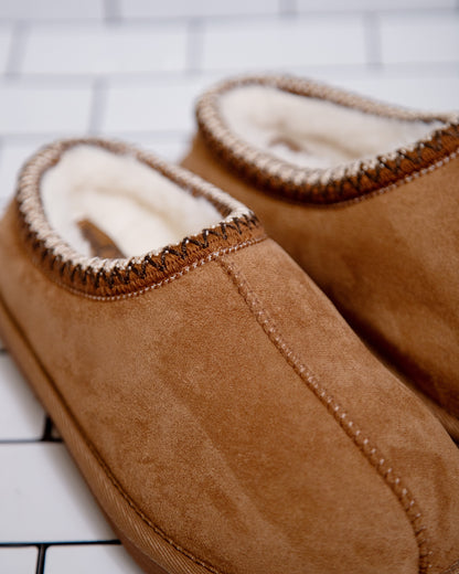 Plush Comfort Clogs by Very G — Black, Tan & Cream