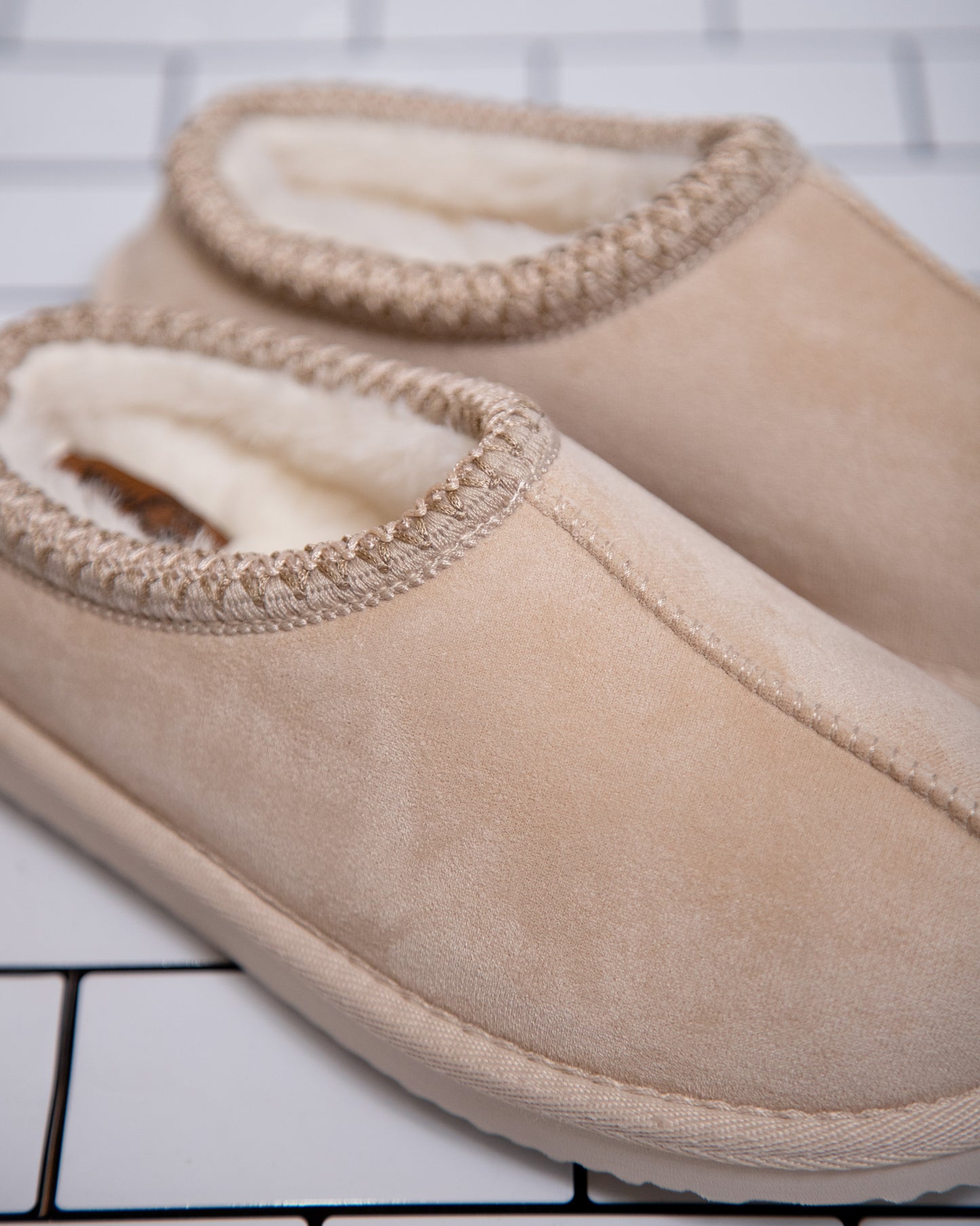 Plush Comfort Clogs by Very G — Black, Tan & Cream