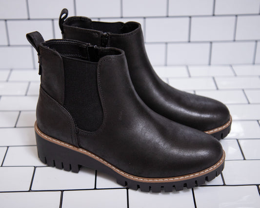 Black Platform Chelsea Boots – Chunky Sole Ankle Booties by Very G