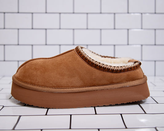 Plush Comfort Platform Clogs by Very G - Tan