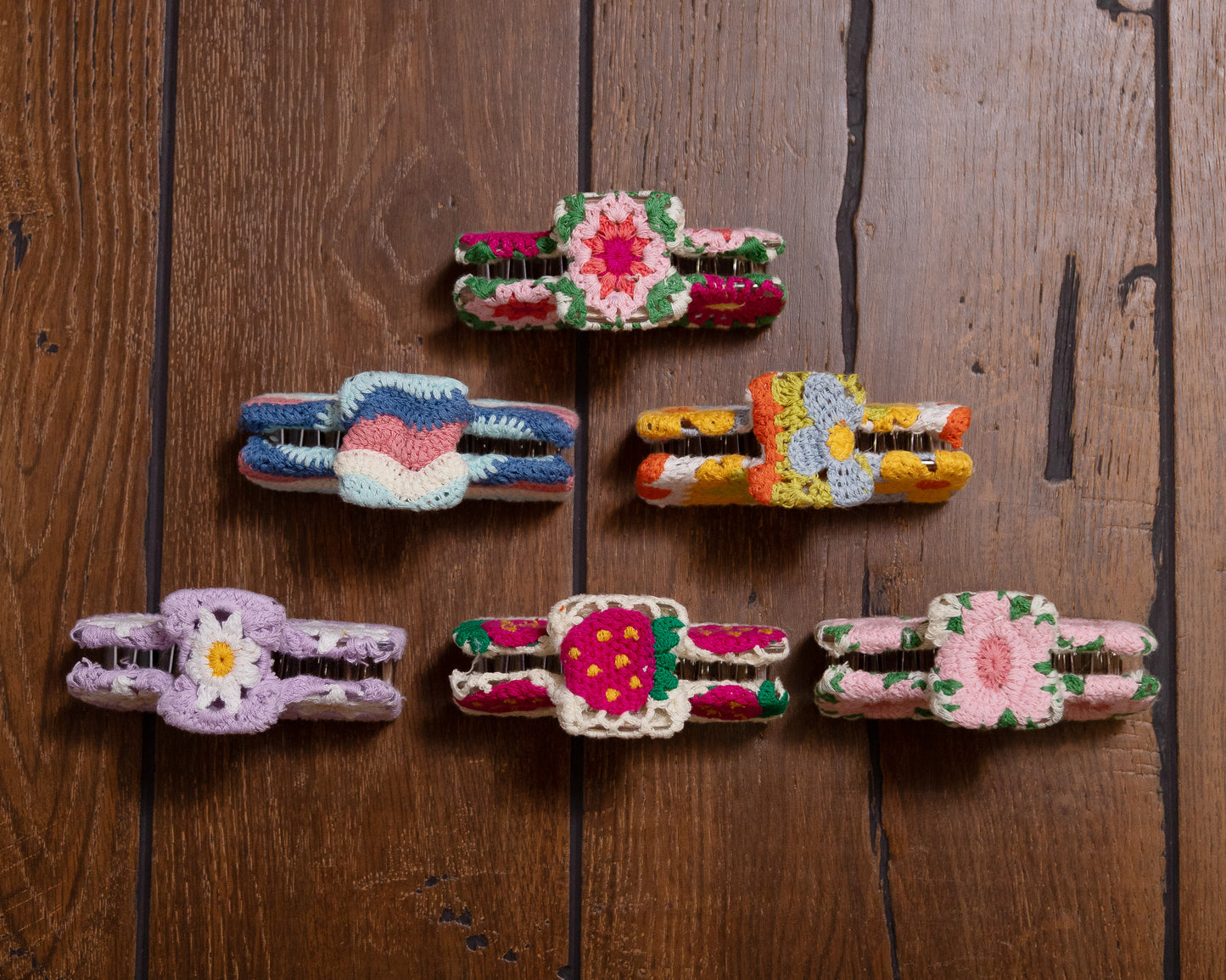 Crochet Hair Clips – Handmade Textured Hair Accessories for All Ages