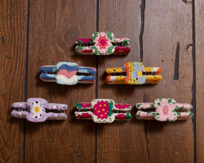 Crochet Hair Clips – Handmade Textured Hair Accessories for All Ages