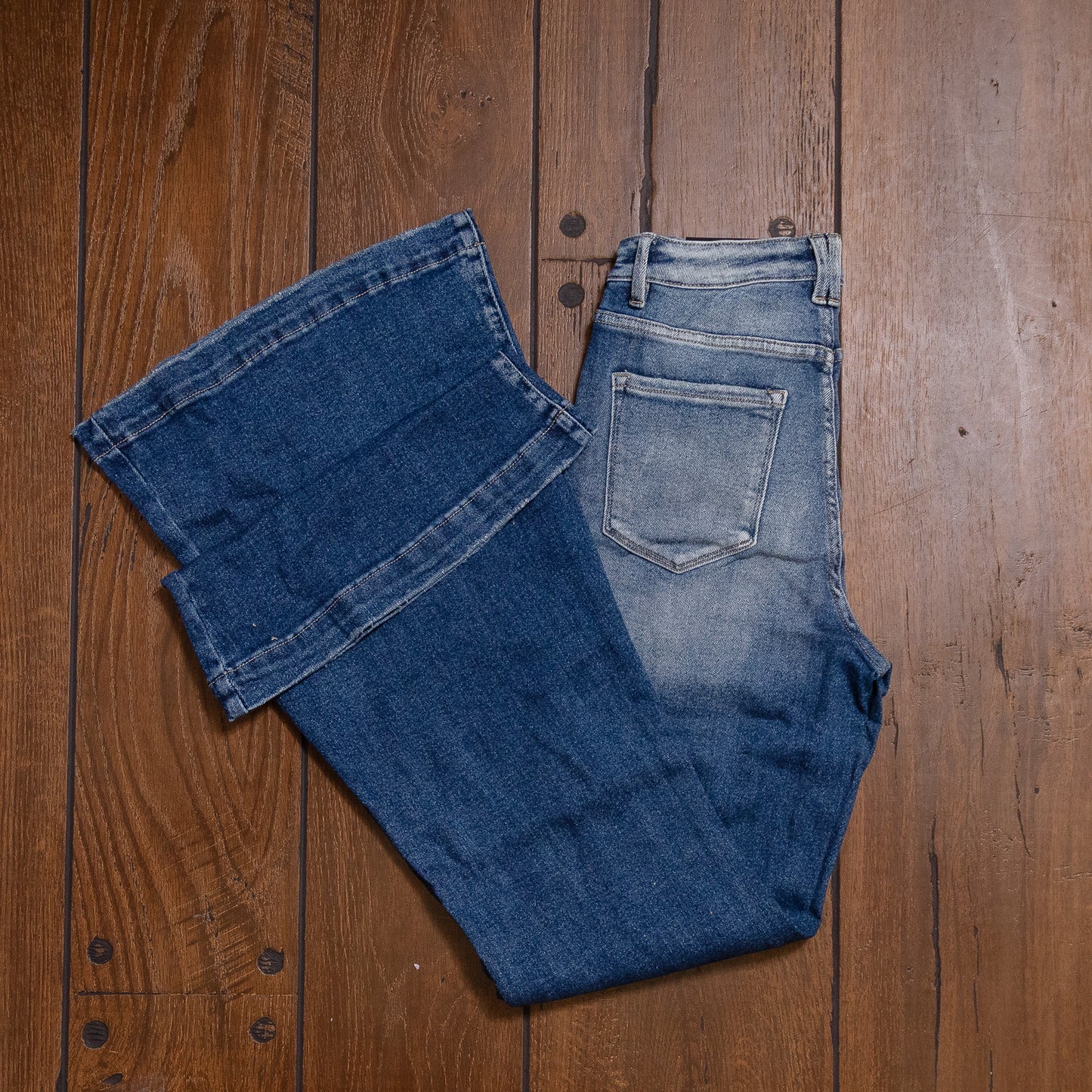 Lucky & Blessed Trouser Jeans – Dark Wash, High Rise, 33.5” Inseam JE270