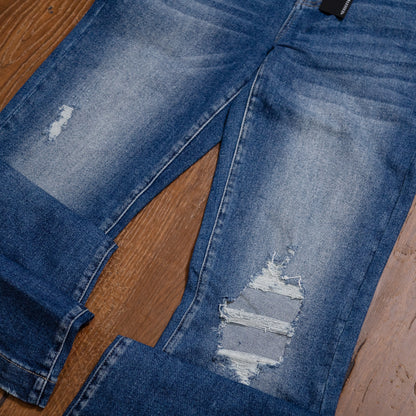 Lucky & Blessed Trouser Jeans – Dark Wash, High Rise, 33.5” Inseam JE270