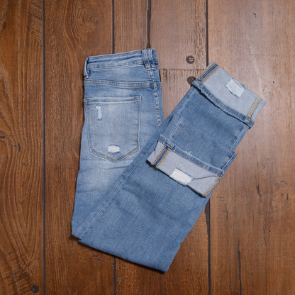 Lucky & Blessed Light Wash High Rise Boyfriend Jeans – 32” Inseam JE274