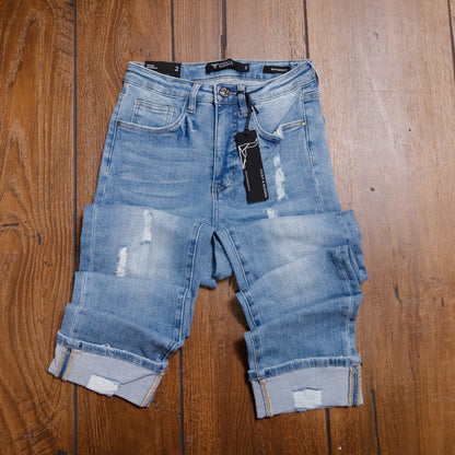 Lucky & Blessed Light Wash High Rise Boyfriend Jeans – 32” Inseam JE274