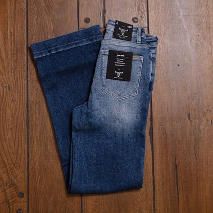 Lucky & Blessed High Rise Trouser Jeans – Dark Wash Western Style, 32” Inseam (Regular & Plus Sizes) JE305