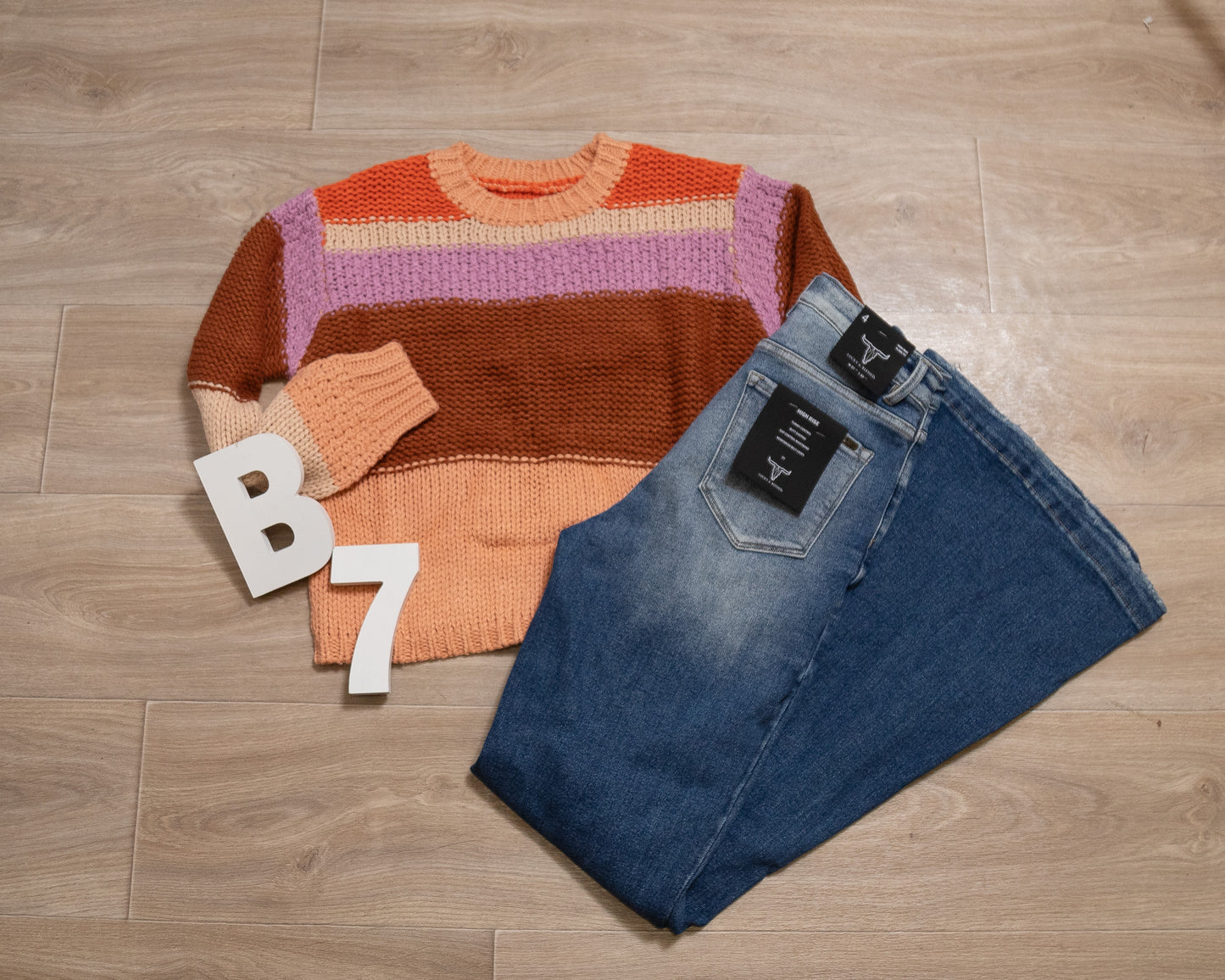 Multicolor Cropped Color‑Block Sweater – Cozy Knit Pullover