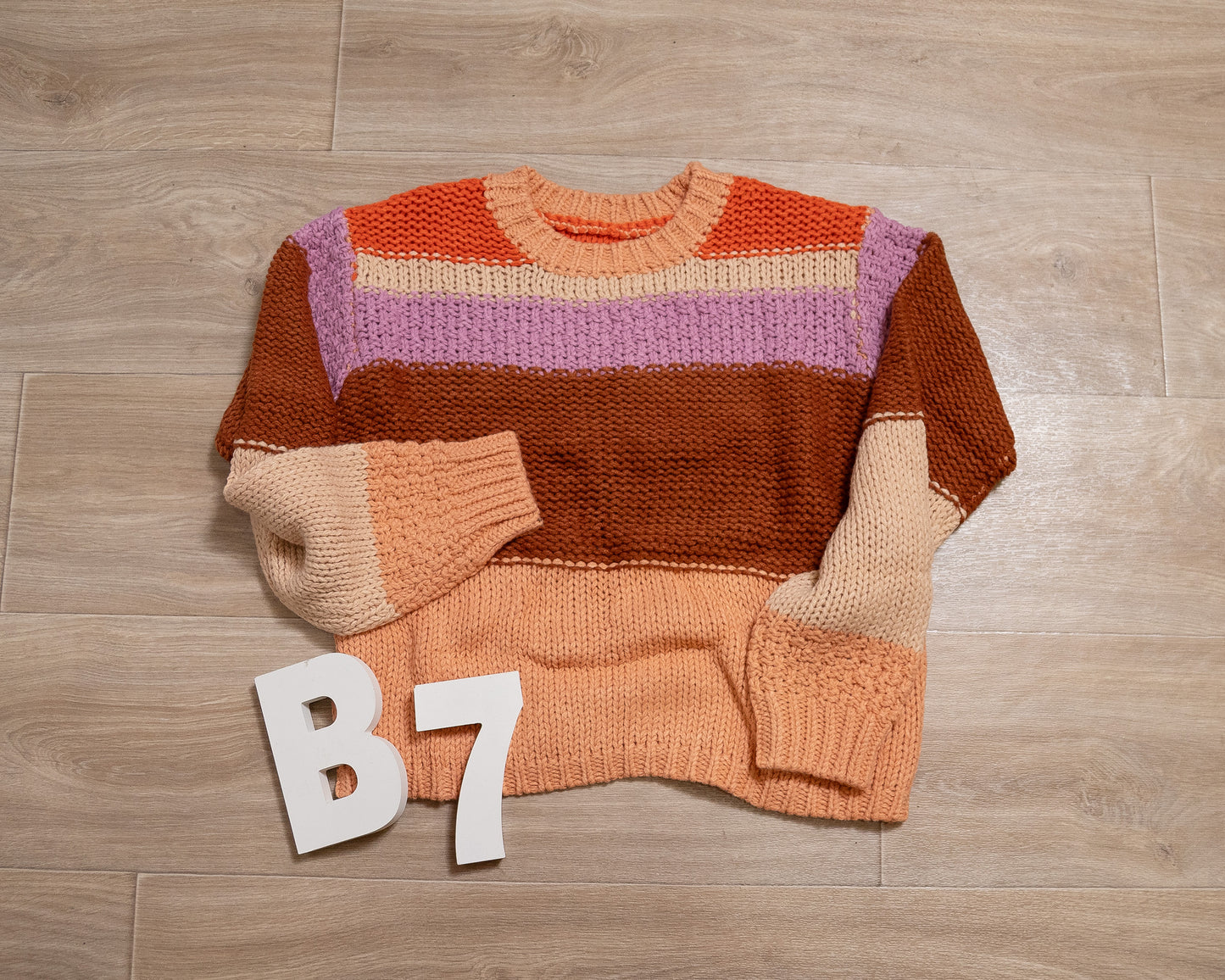 Multicolor Cropped Color‑Block Sweater – Cozy Knit Pullover