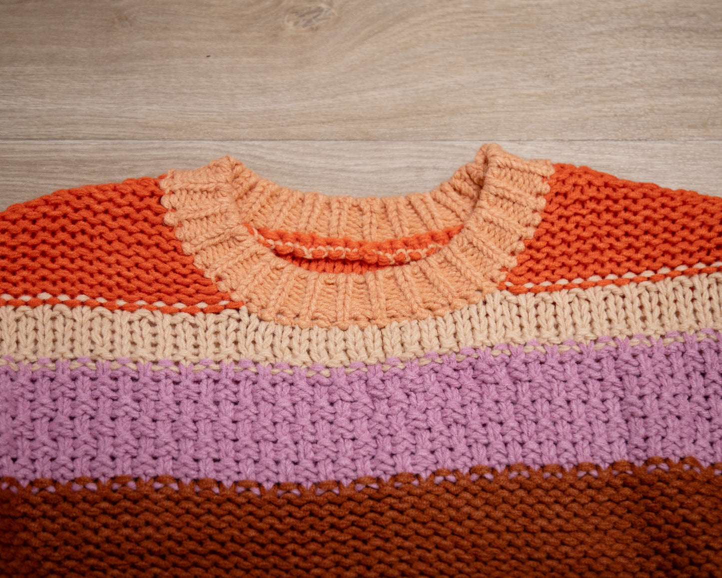 Multicolor Cropped Color‑Block Sweater – Cozy Knit Pullover