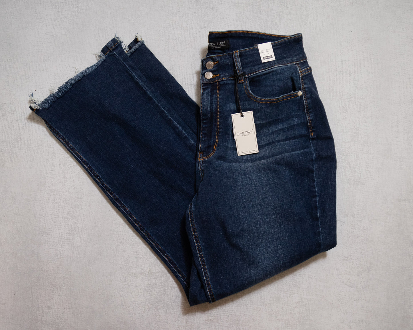 Judy Blue High-Waisted Vintage Frayed-Hem Bootcut Jeans – Retro Edge Meets Flattery