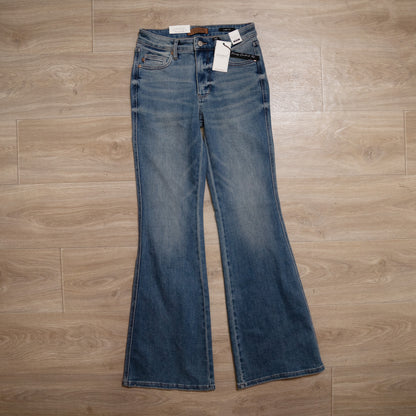 Judy Blue Tummy Control Vintage Wash Flare Jeans – Flattering, Retro & All-Day Comfy