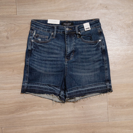 Judy Blue Tummy Control Destroy Jean Shorts – High-Waist, Distressed & Casual Chic 🌟