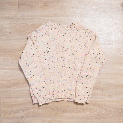 Apricot Rhinestone Confetti Sweater Cardigan | Sparkly Multicolor Knit Boutique Layer