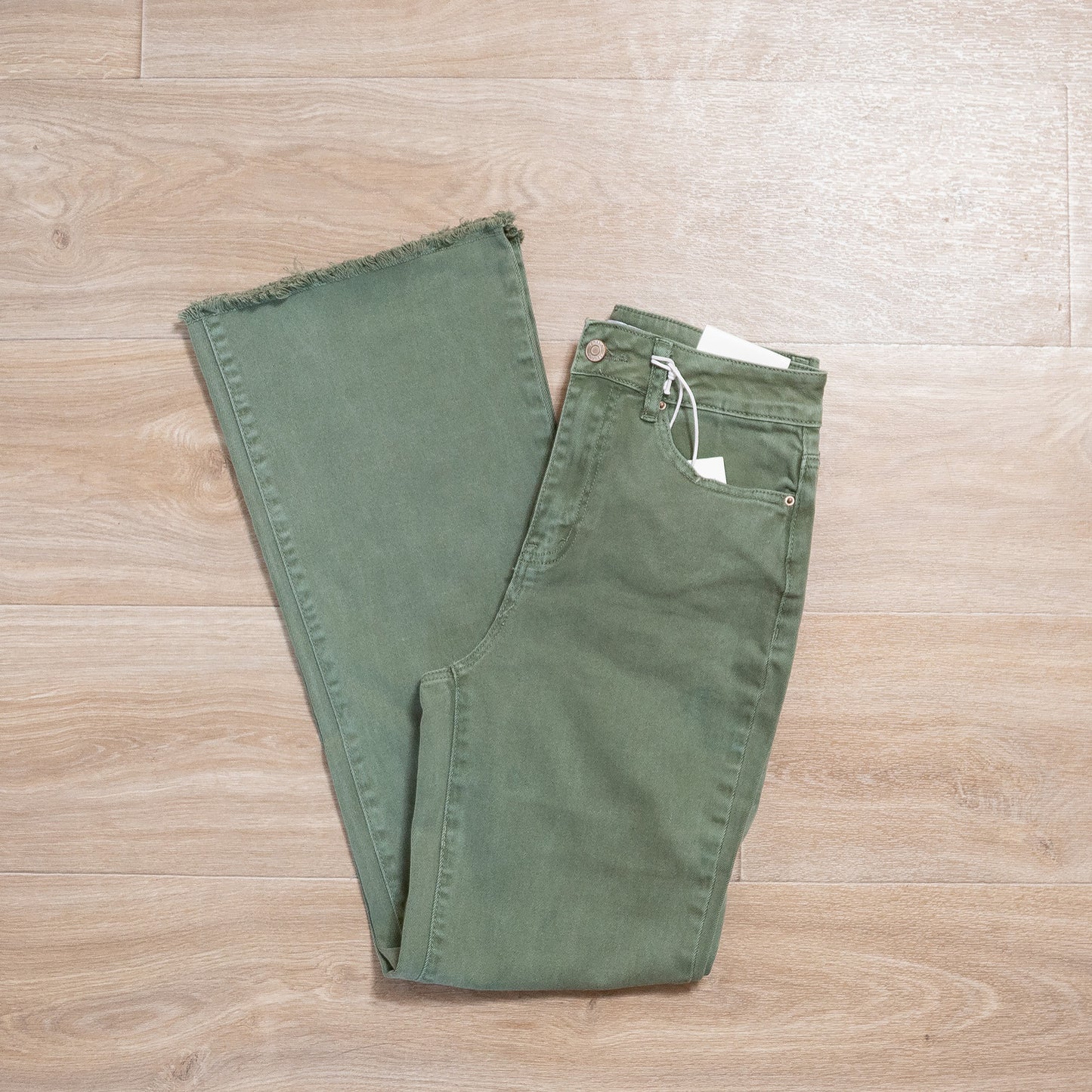Acid Washed High Waist Bootcut Pants – Zenana Frayed Hem