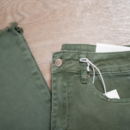 Acid Washed High Waist Bootcut Pants – Zenana Frayed Hem