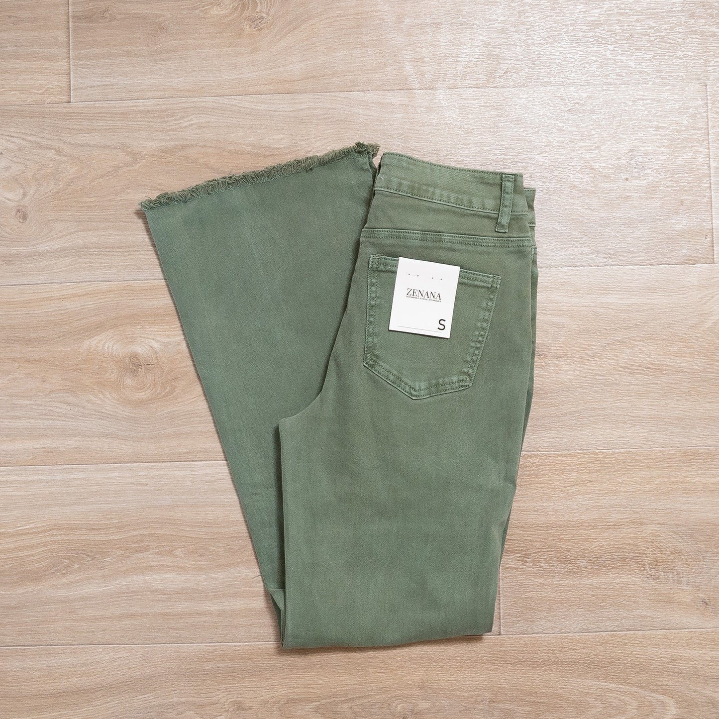 Acid Washed High Waist Bootcut Pants – Zenana Frayed Hem
