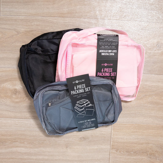 En Route Travel Cube Set | Six‑Piece Lightweight Mesh Packing Cube System