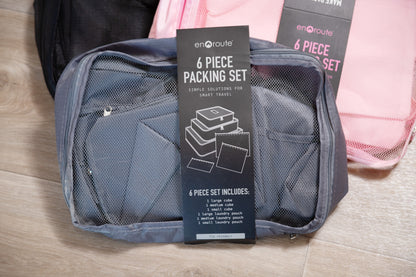 En Route Travel Cube Set | Six‑Piece Lightweight Mesh Packing Cube System