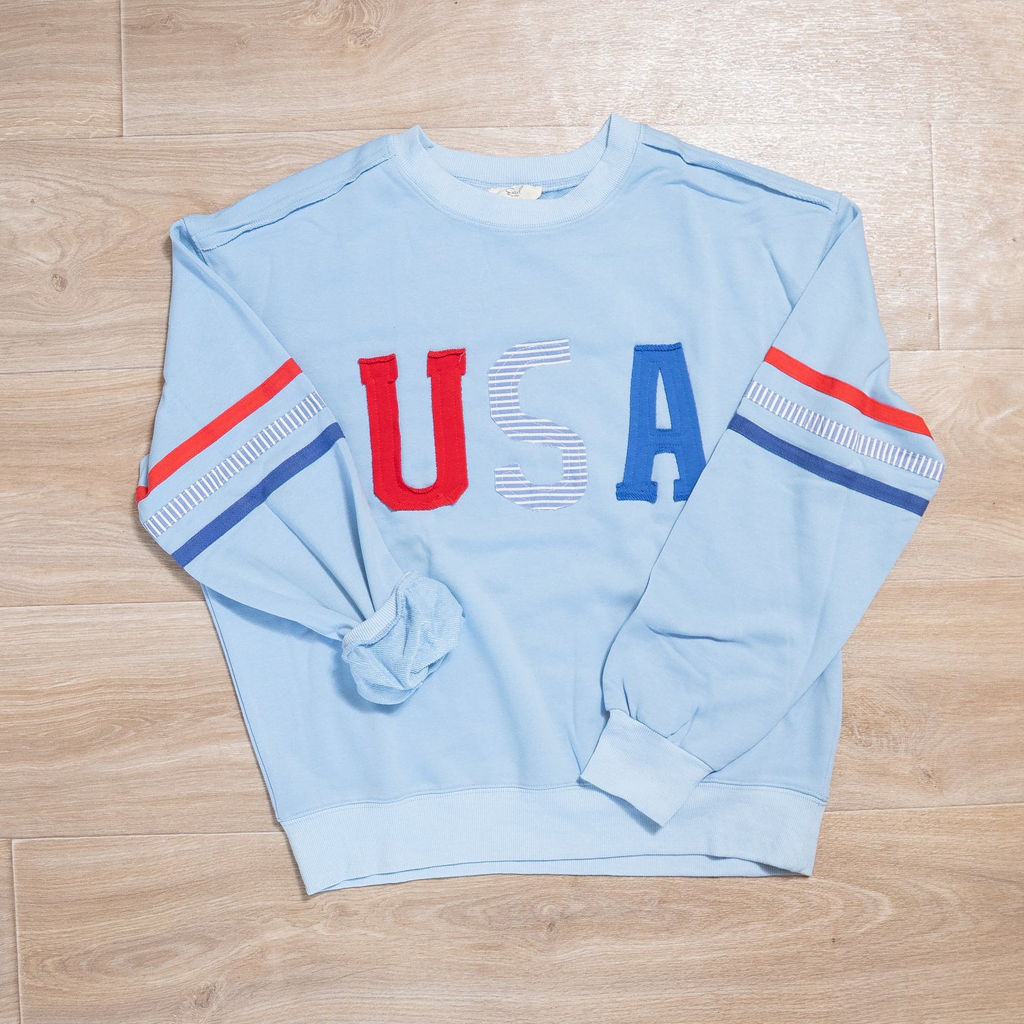 USA Patch Front Soft Washed Pullover – Easel Cozy Oversized Sweatshirt
