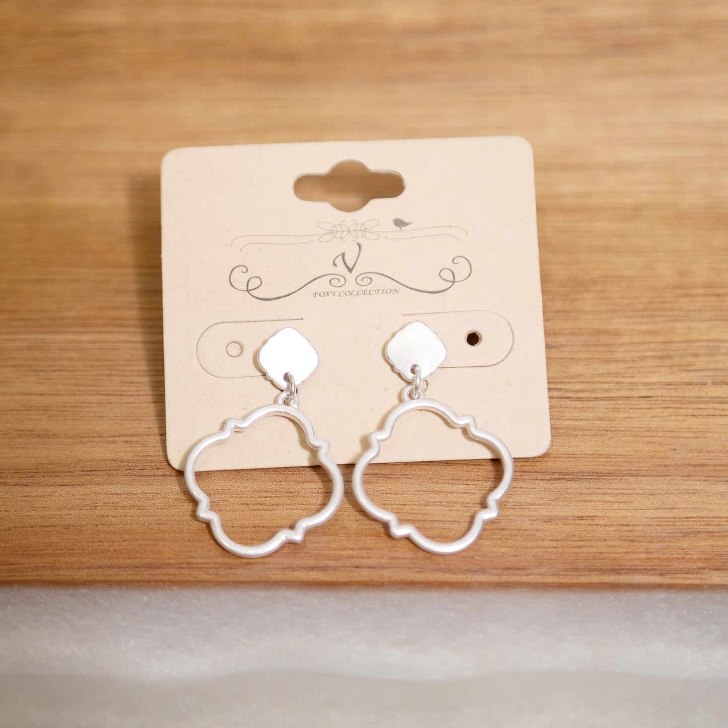 Silver Quatrefoil Dangle Earrings – Lightweight Boutique Style