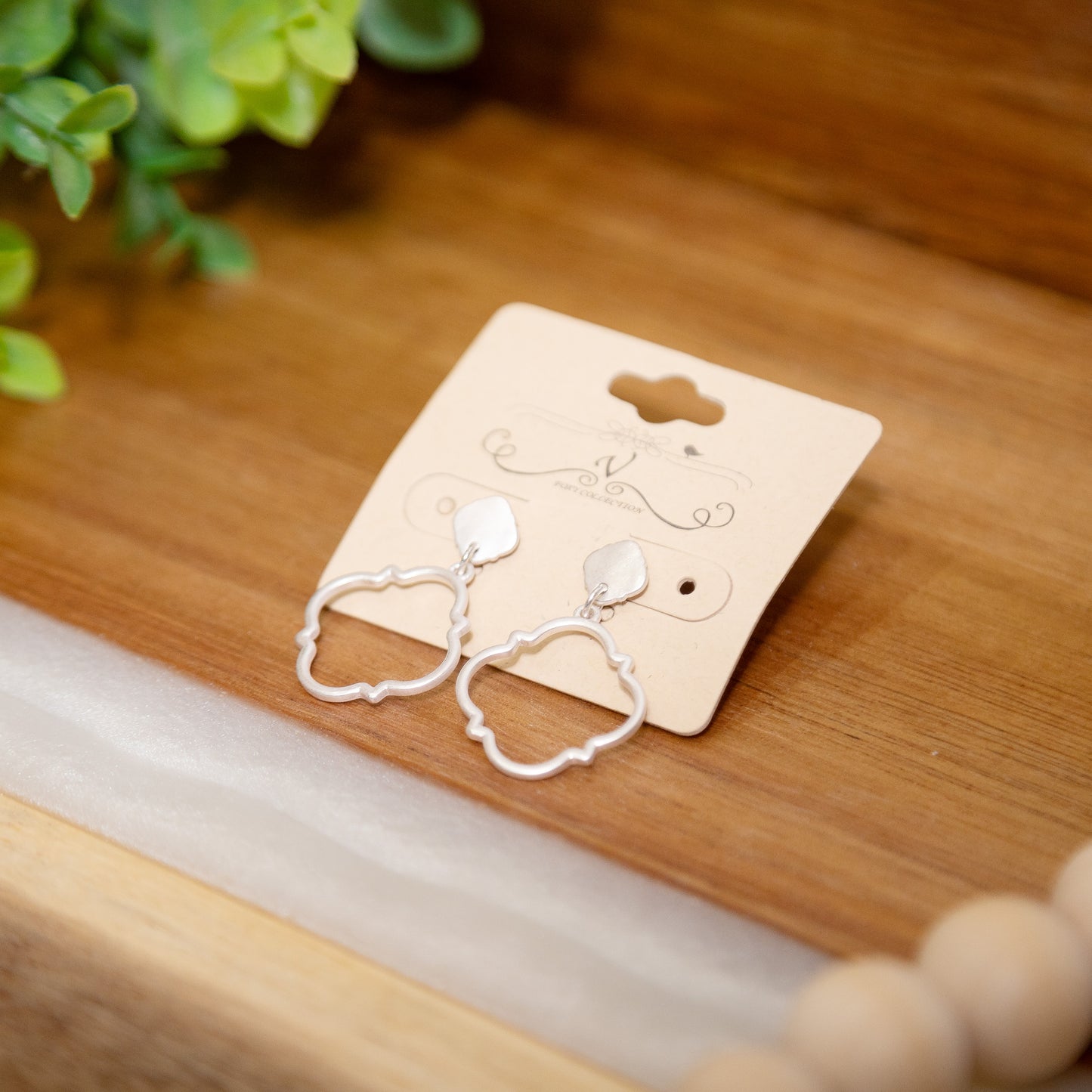 Silver Quatrefoil Dangle Earrings – Lightweight Boutique Style
