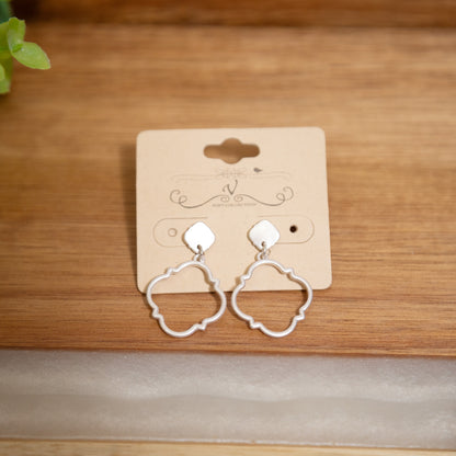 Silver Quatrefoil Dangle Earrings – Lightweight Boutique Style