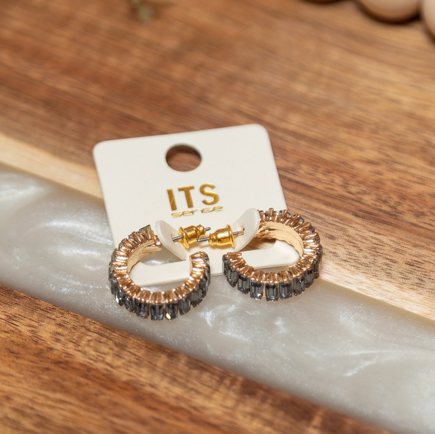 Glam Ring Rhinestone Hoop Earrings | Grey, Red, or Green Sparkle Hoop Earrings