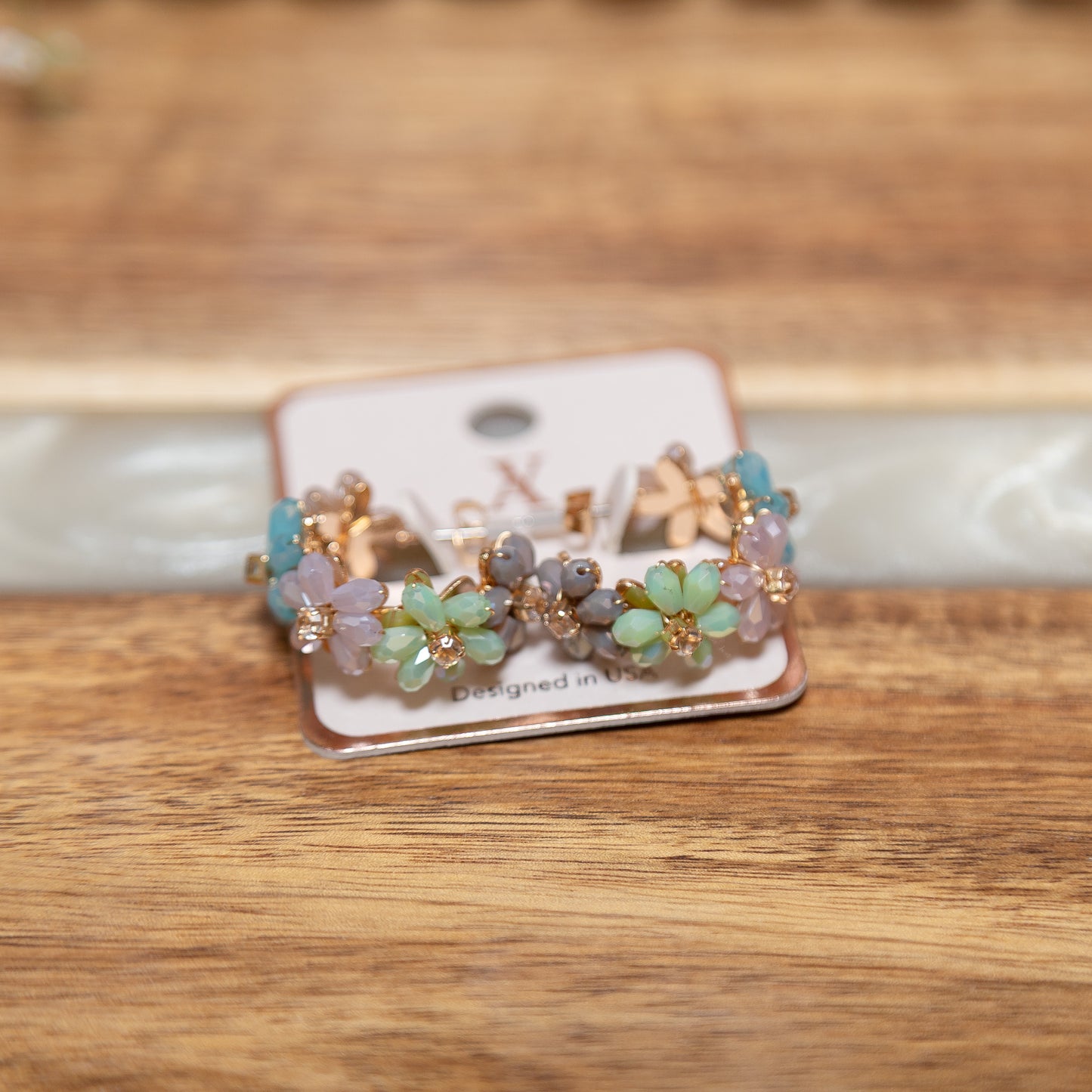 Gilded Garden Beaded Hoop Earrings | Confetti or Mocha Smoke Boutique Hoops