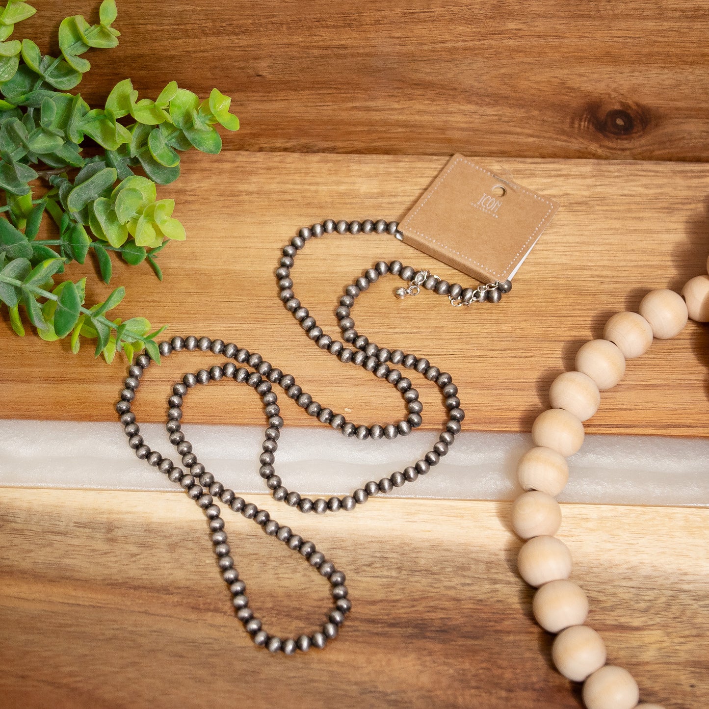 Western Navajo-Inspired Silver Bead Necklace – Adjustable Layering Jewelry