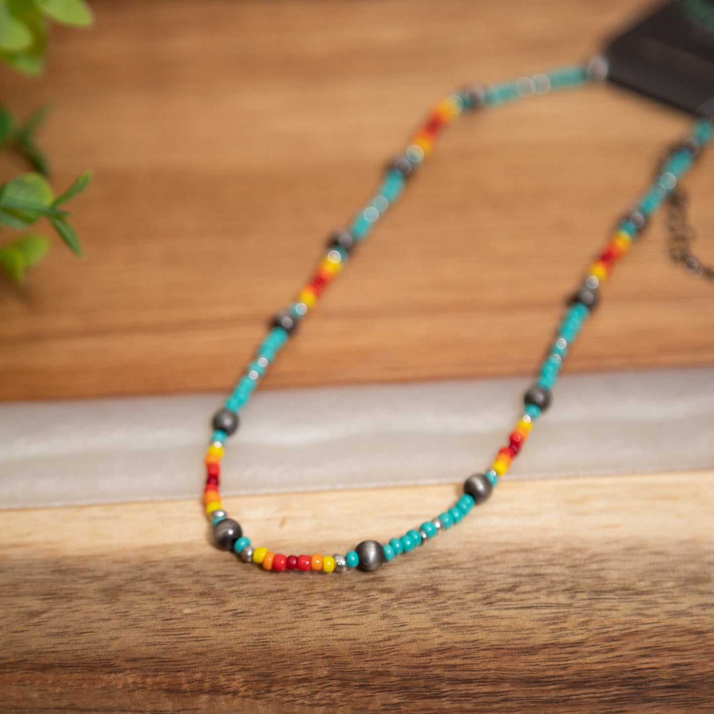 Western Beaded Necklaces – Turquoise Pendant, Desert Trails Wood Beads & Campfire Glow Beaded Necklace