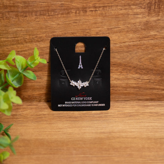 Parisian Sparkle CZ Cross Necklace – Dainty Crystal Pendant, Elegant Everyday Jewelry